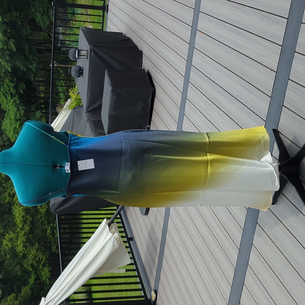 The Drop Women's Long Slip Dress NWT Medium Blue Ombre - Picture 6 of 9